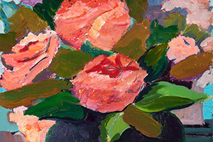 A Few Roses · Oil on Panel