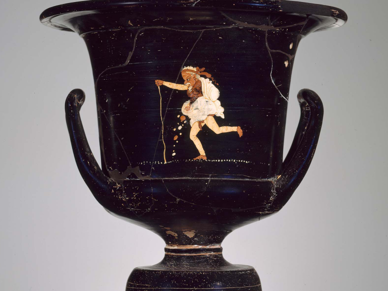 Greek mixing bowl with a figure of an old man