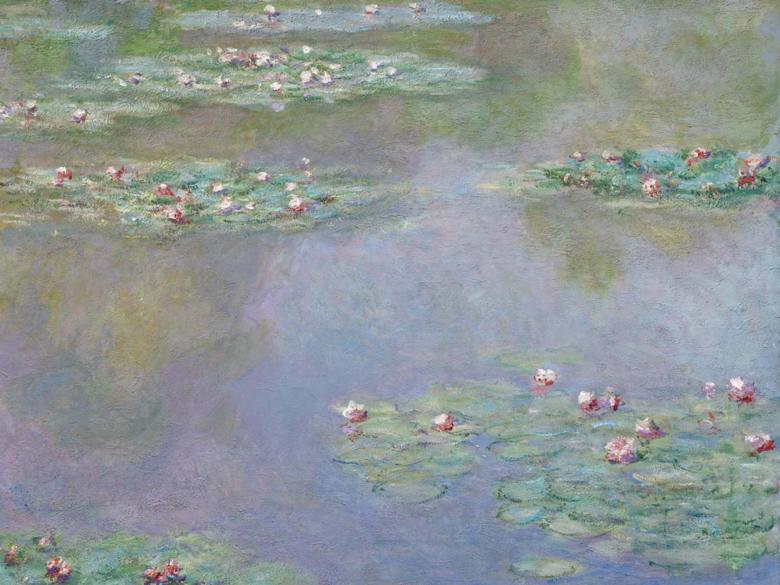 Detail of painting, Water Lilies, by Monet