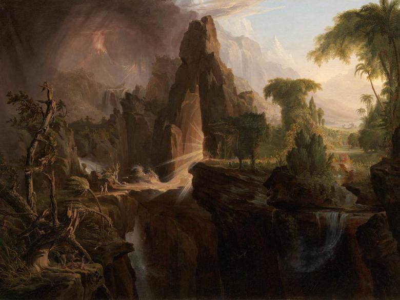 Thomas Cole's painting, Expulsion from the Garden of Eden, 1828 