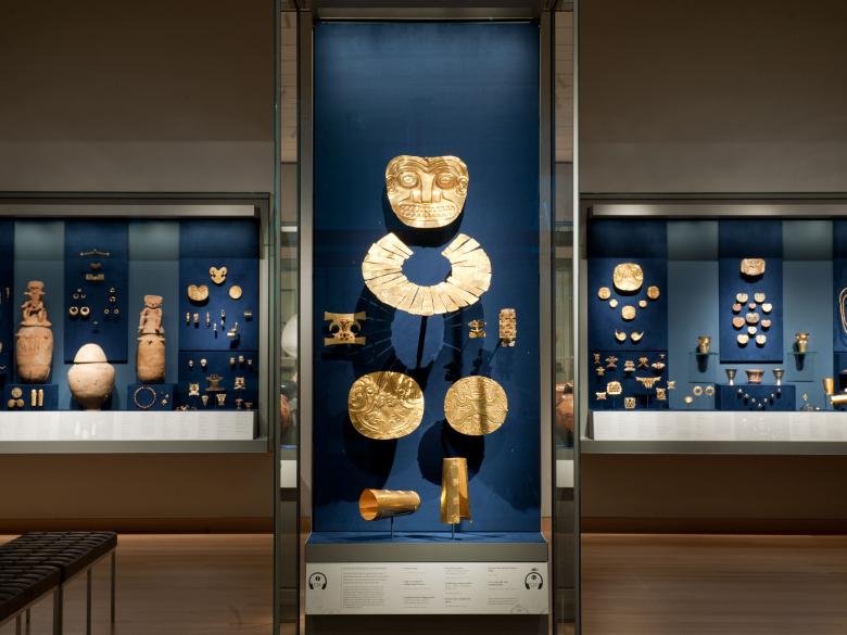 Installation view of the Pre-Columbian Gold and Andean Civilizations Gallery, LG33.