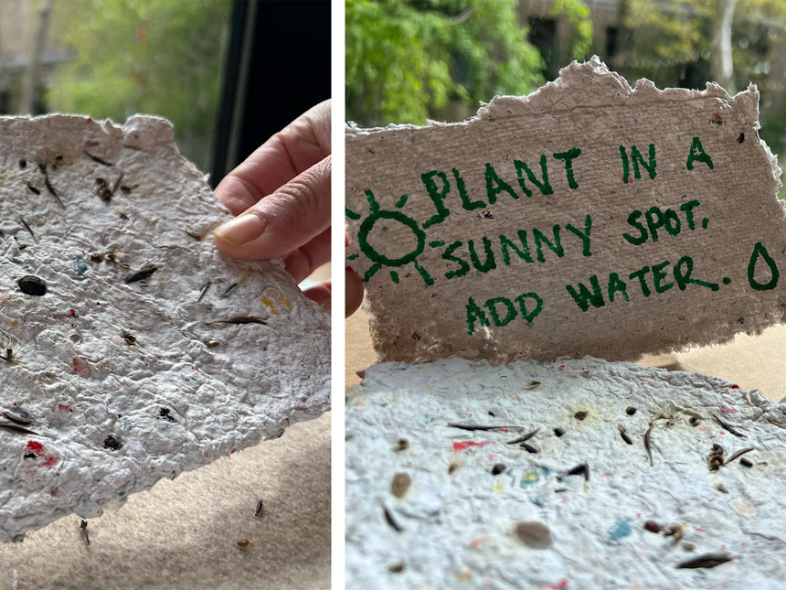 sheet of dried handmade paper