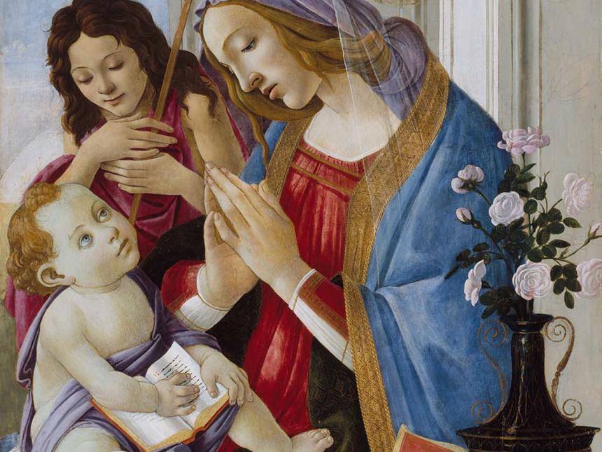 Detail of Sandro Botticelli's painting, Virgin and Child with Saint John the Baptist