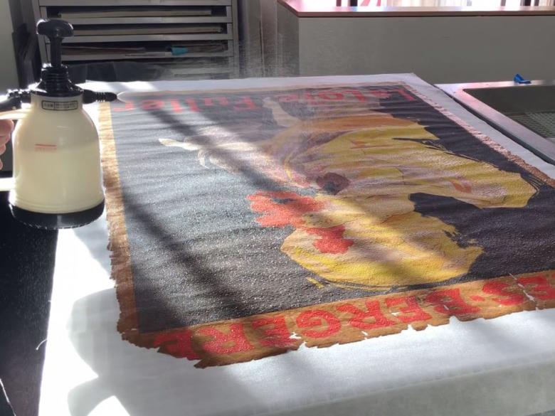 Lithograph undergoing treatment