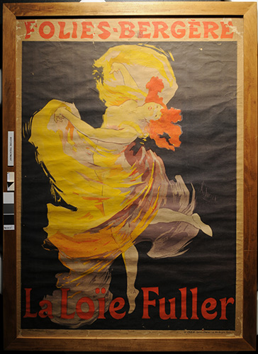 Chéret poster framed while in storage