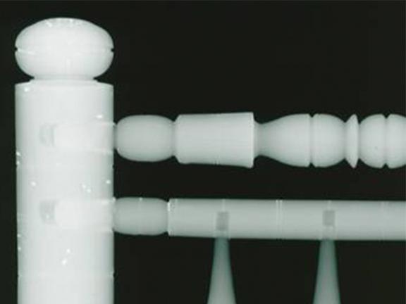 X-ray image of part of bed headboard
