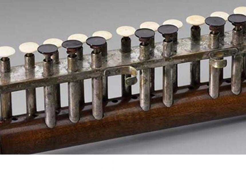 Detail of mouth organ (harmoni-cor), made by Louis Julien Jaulin