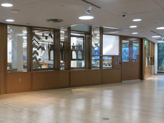 The reception space of the MFA's new Conservation Center.