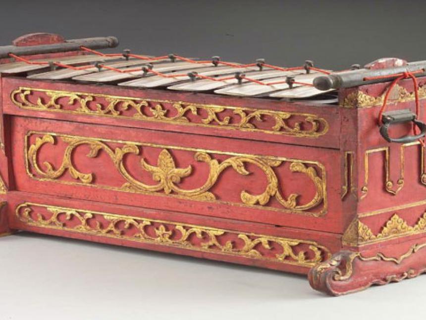 Detail of Indonesian metallophone (slenthem)