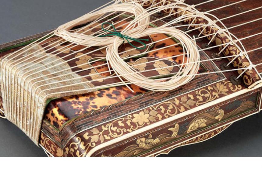 Detail of Japanese zither (koto)