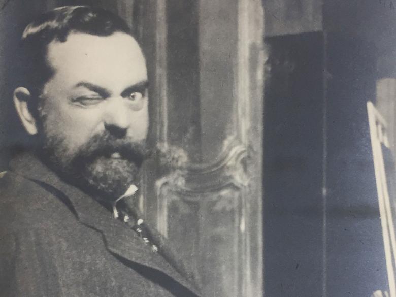 Detail of photograph of John Singer Sargent winking