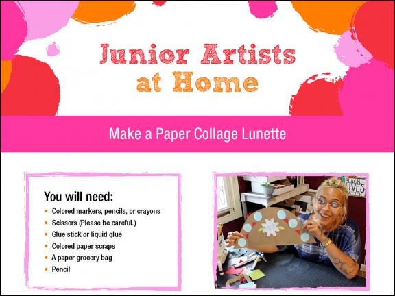 Detail of Junior Artists at Home: Make a Paper Collage Lunette activity sheet