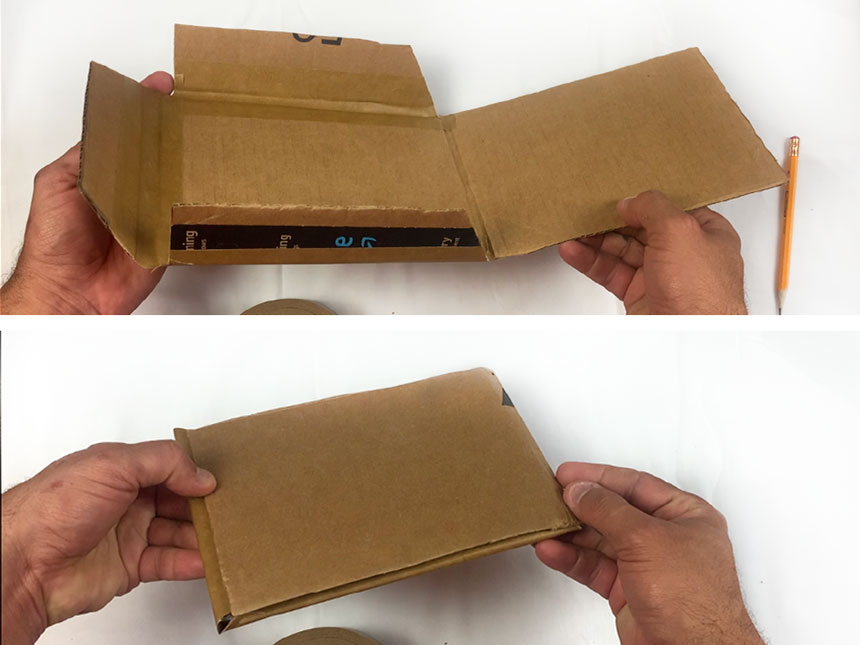 dobla las solapas para probar cómo queda el portafolio doblado