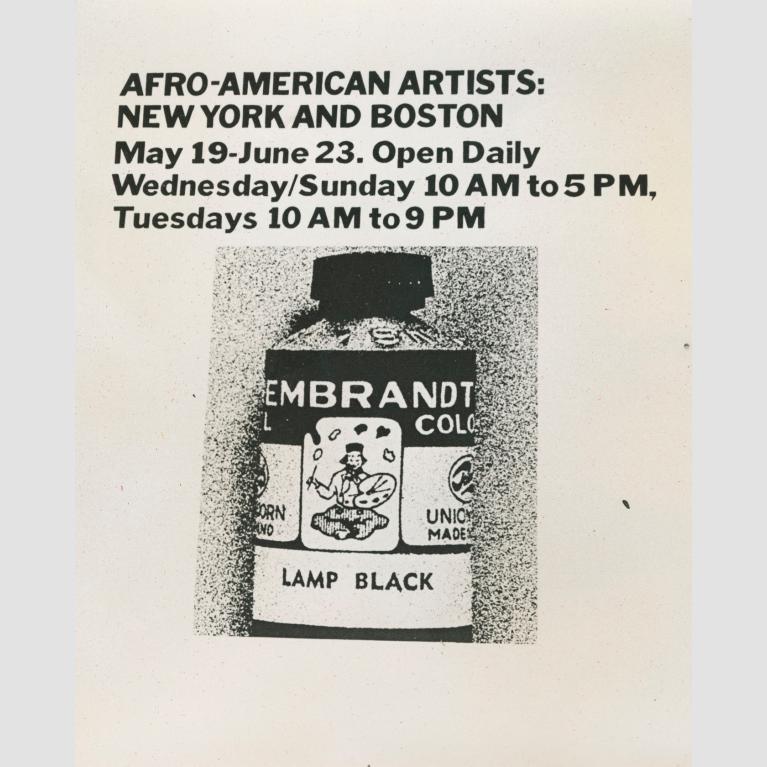 A promotional poster for “Afro-American Artists: New York and Boston."