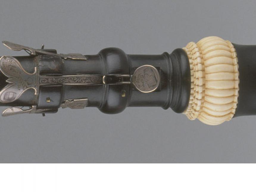 Detail of oboe, made by Hendrik Richters