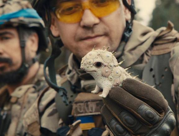 Still from Porcelain War (2024), by Slava Leontyev and Brendan Bellomo.