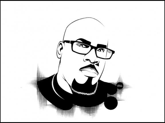 self portrait drawing of artist Rob Stull