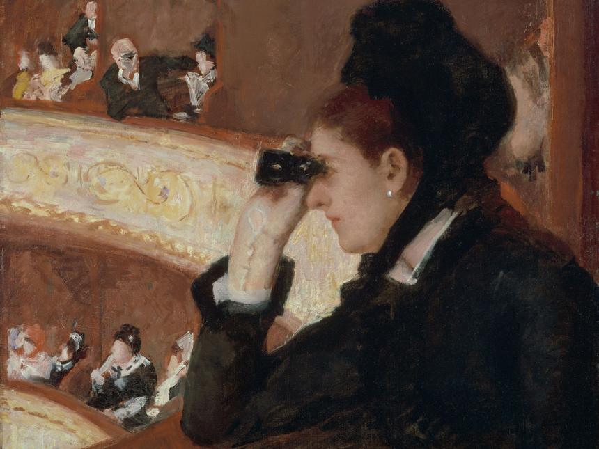 Detail of the painting, In the Loge, by Mary Cassatt