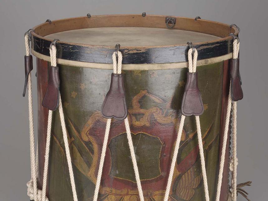 Detail of 19th century side drum