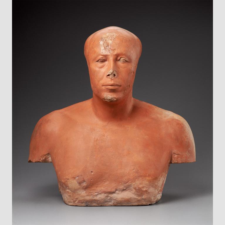 Bust made of painted limestone
