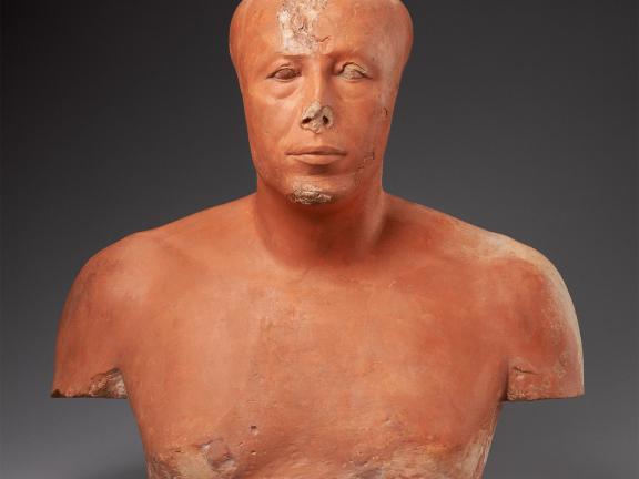 Bust made of painted limestone