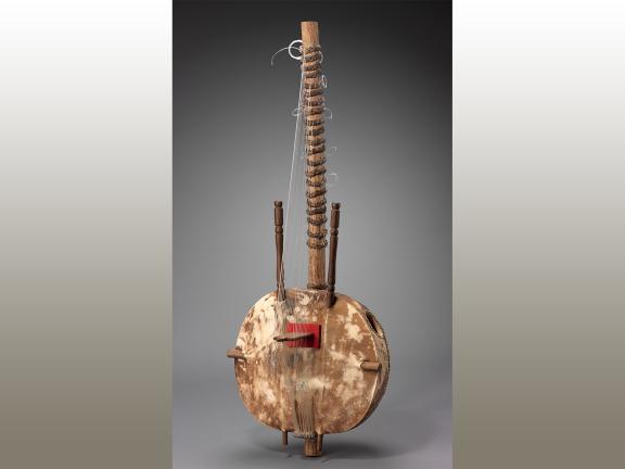 A photo of a kora, also known as a harp-lute.