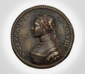 A circular bronze portrait medal of Dona Gracia Nasi the Younger. 