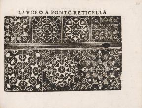 A page of a book depicting a lace design pattern.