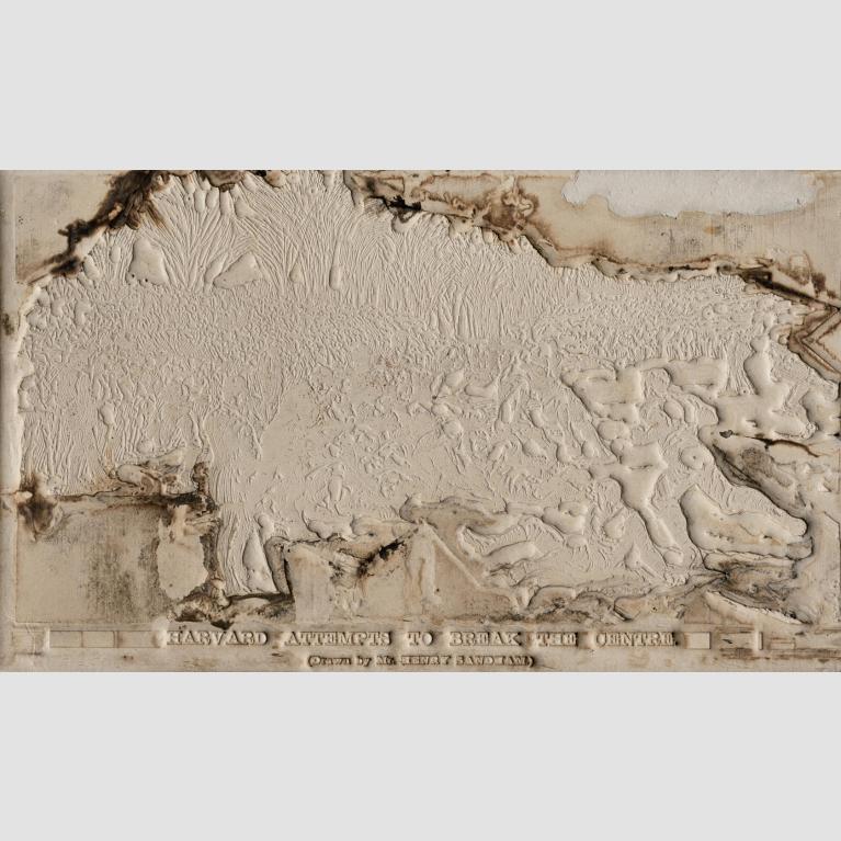 A papier-maché mold of a Harvard-Yale football game from 1891.