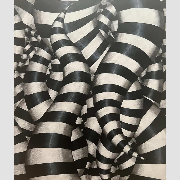 A mass of tangled black-and-white striped tentacle-like structures. 