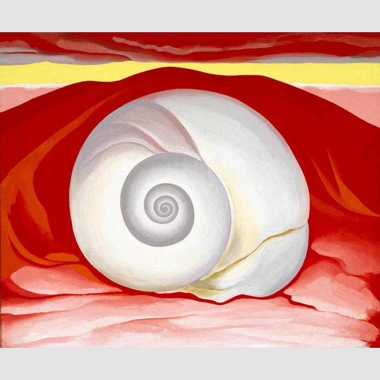 Georgia O’Keeffe, Red Hill and White Shell, 1938