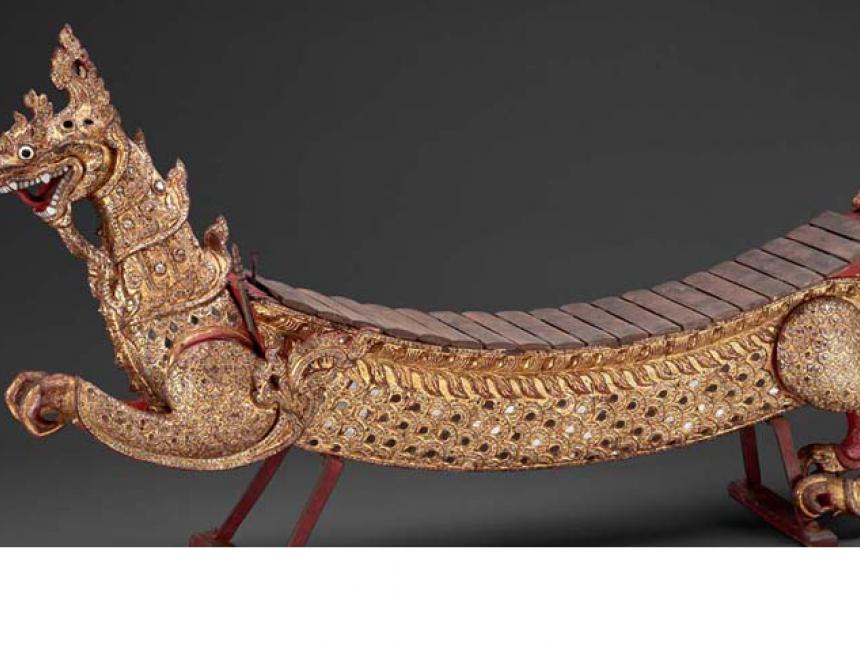 Detail of early 20th century Burmese metallophone (pat-tala)