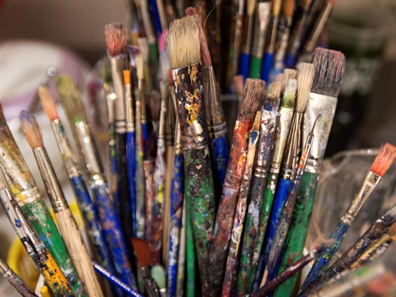 Close up of paintbrushes (SAC)